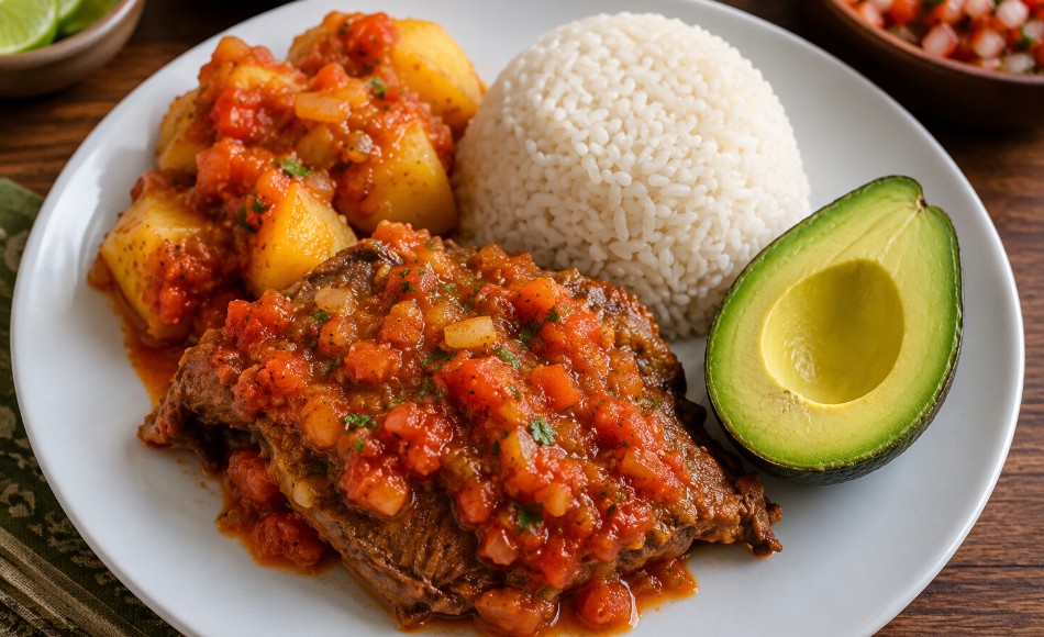 Sobrebarriga en Salsa Criolla Colombiana