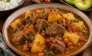 Sudado de Papa con Carne Colombiano